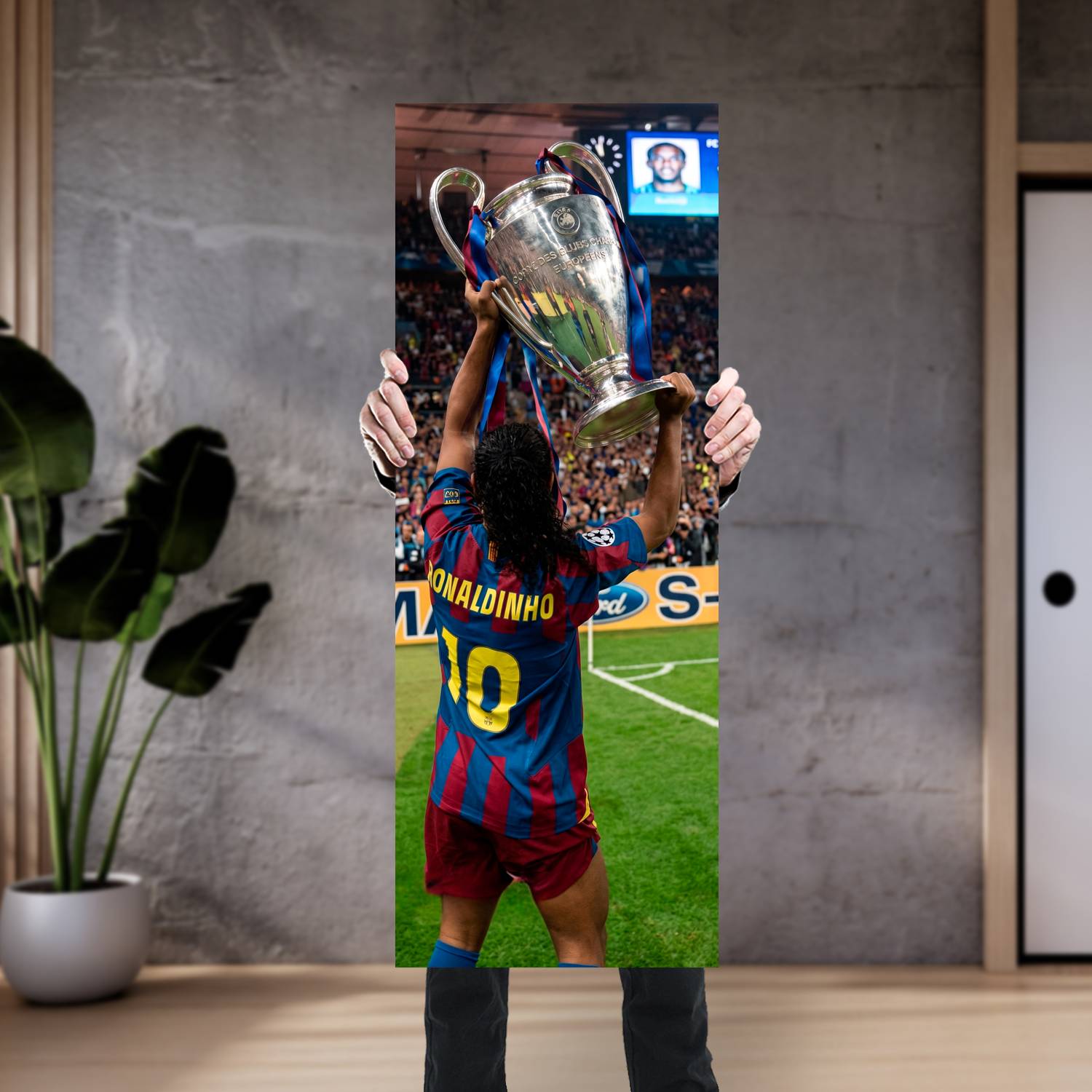 Cuadro grande 30x80cm Ronaldinho Campeon Deporte