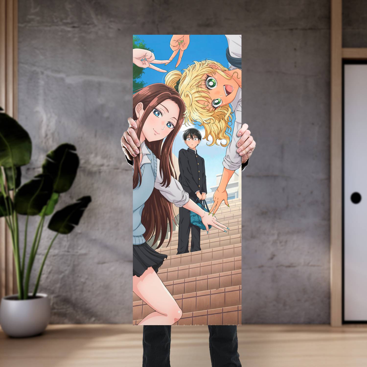 Cuadro grande 30x80cm Amane Ijichi y Otaku kun Gals cant be Kind to Otaku