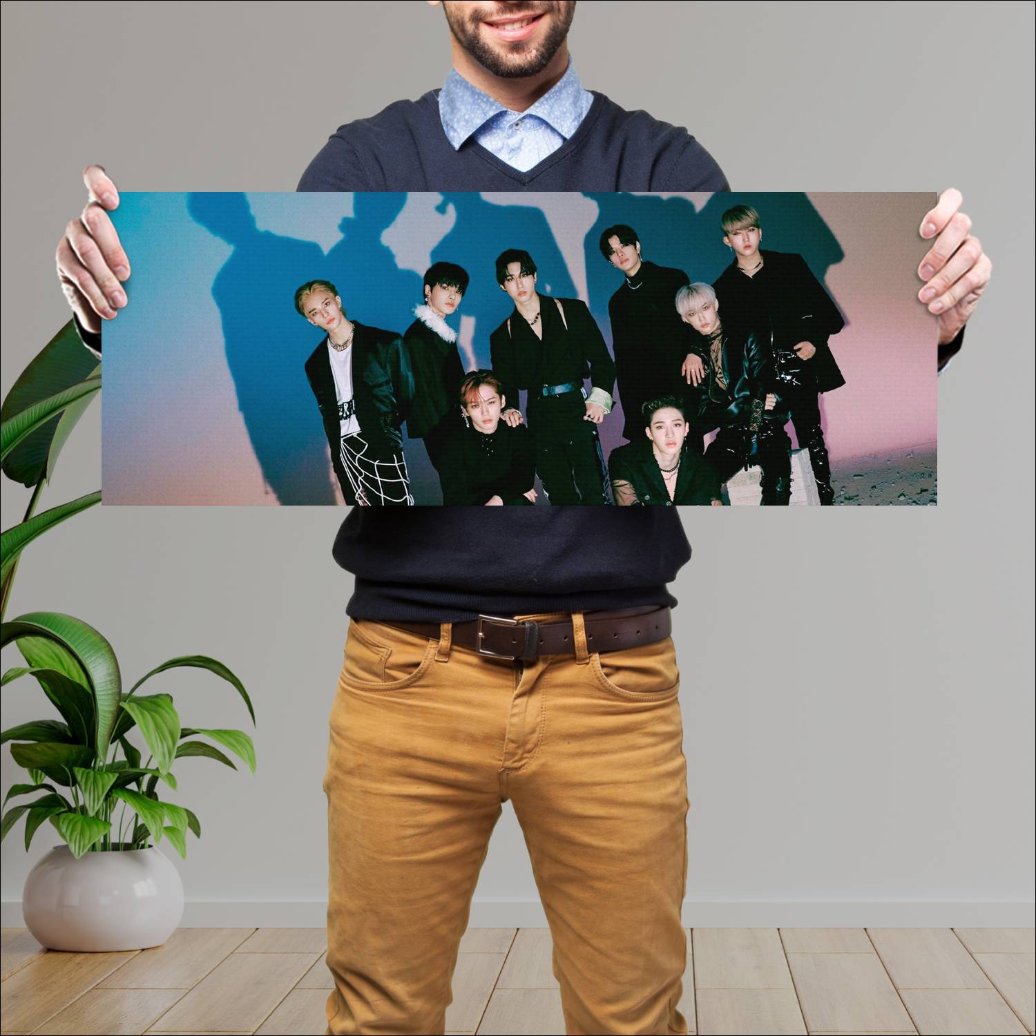 Cuadro grande 30x80cm Stray Kids Bang Chan Lee Know Changbin Stray Kids