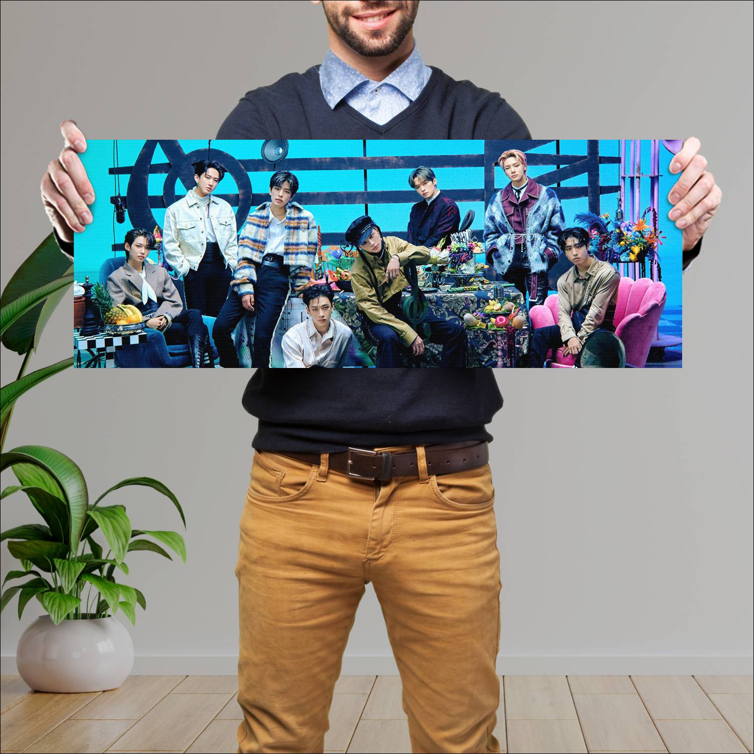 Cuadro grande 30x80cm Stray Kids Hyunjin Felix Bang Chan Stray Kids