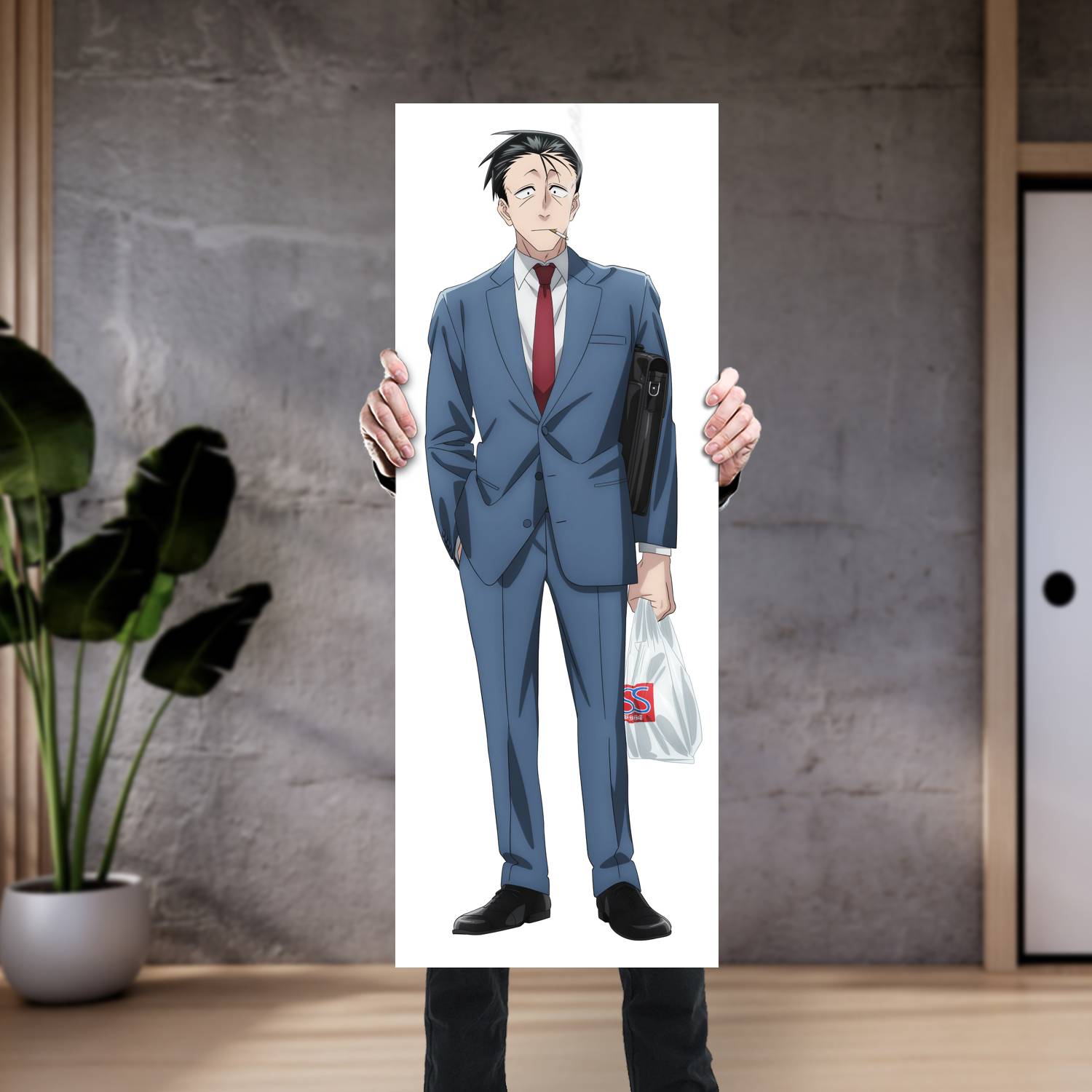 Cuadro grande 30x80cm Sasaki smoking behind the supermarket with you