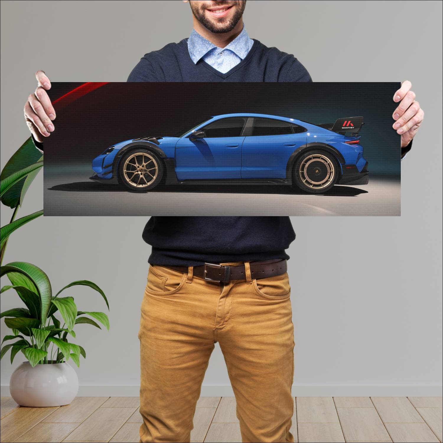 Cuadro grande 30x80cm 2026 Porsche Taycan Tur 19 Porsche