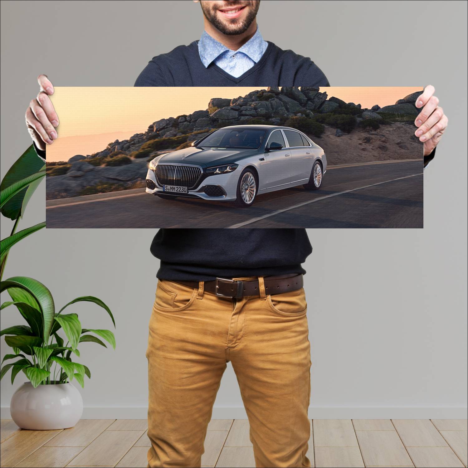 Cuadro grande 30x80cm 2027 Mercedes Maybach S 51 Mercedes