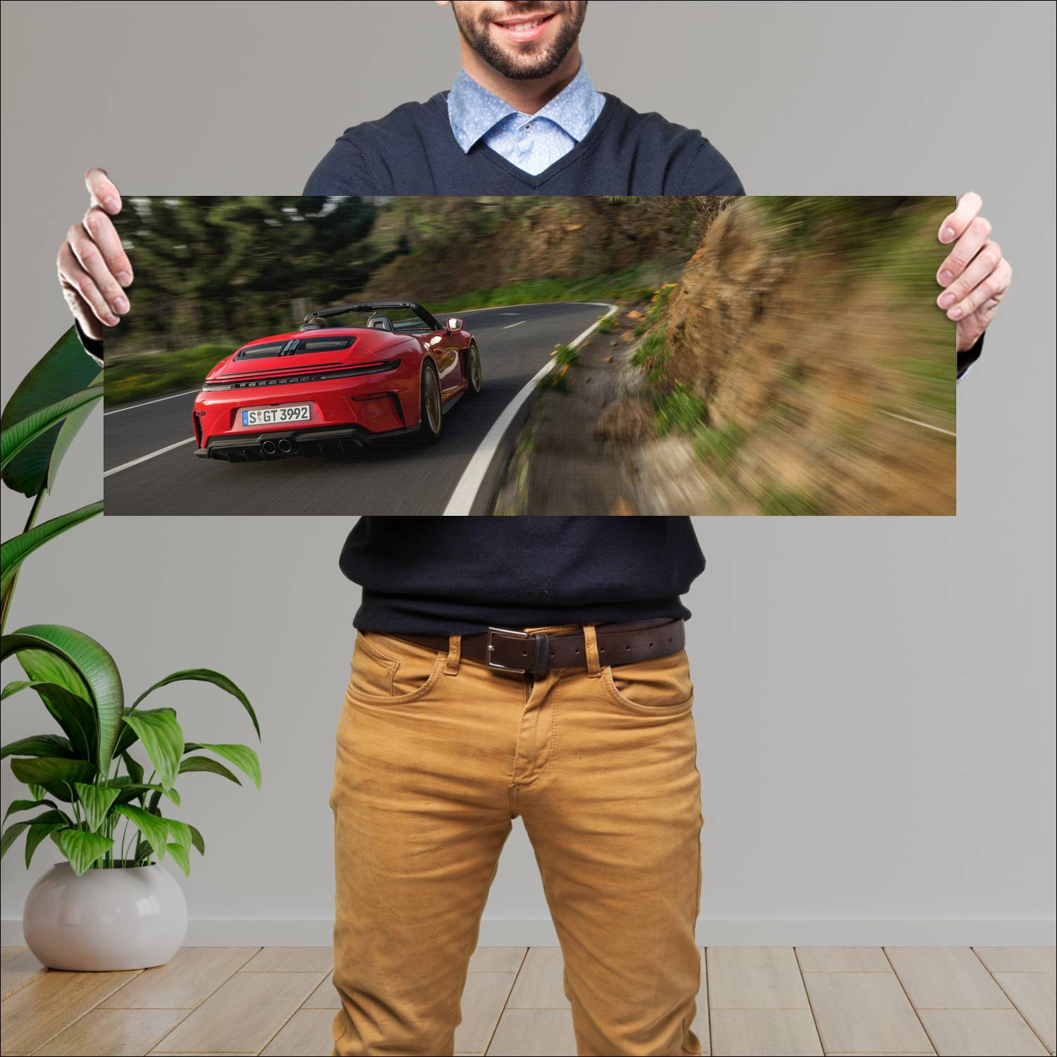 Cuadro grande 30x80cm 2027 Porsche 911 GT3 S 55 Porsche
