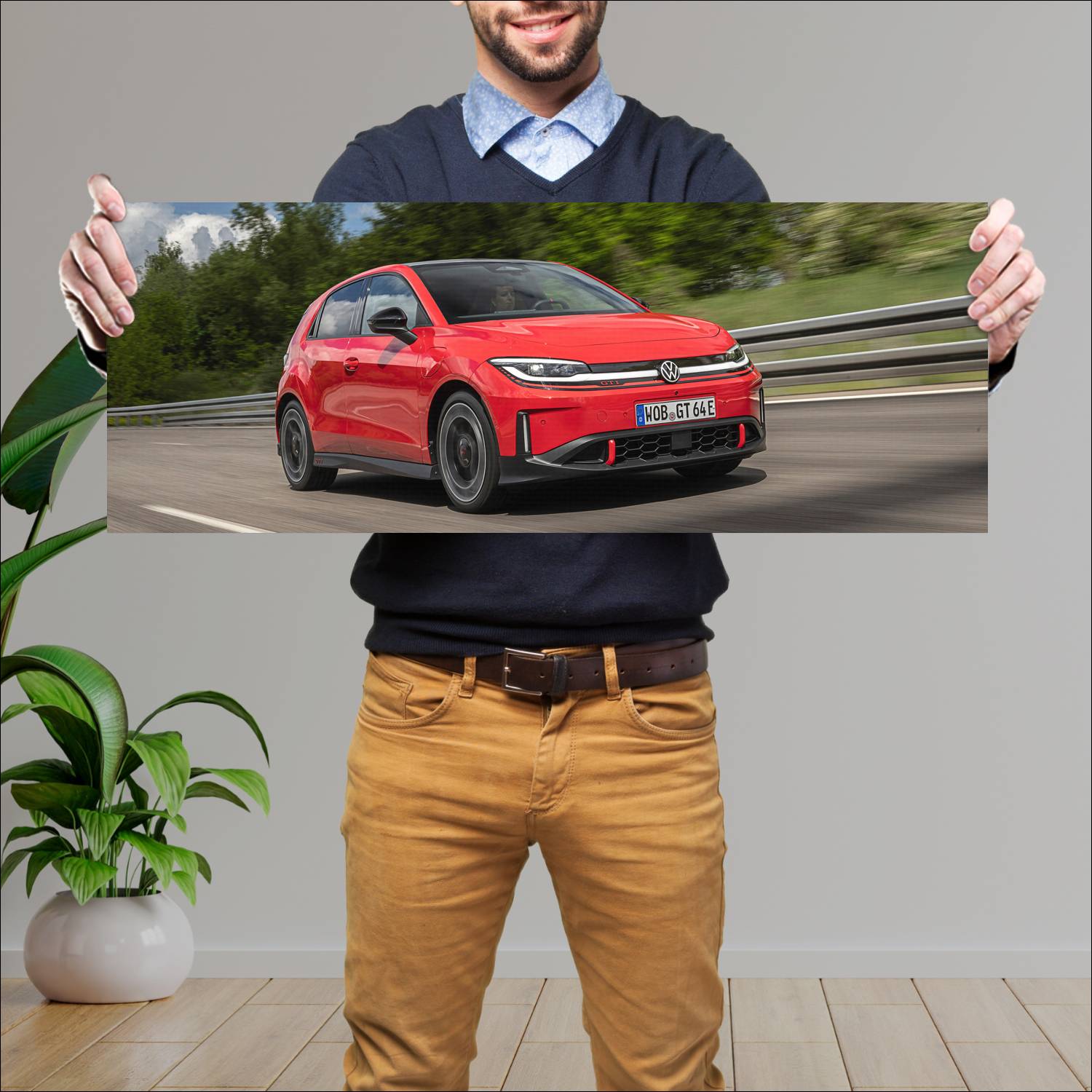 Cuadro grande 30x80cm 2027 Volkswagen ID.Polo 56 Volkswagen