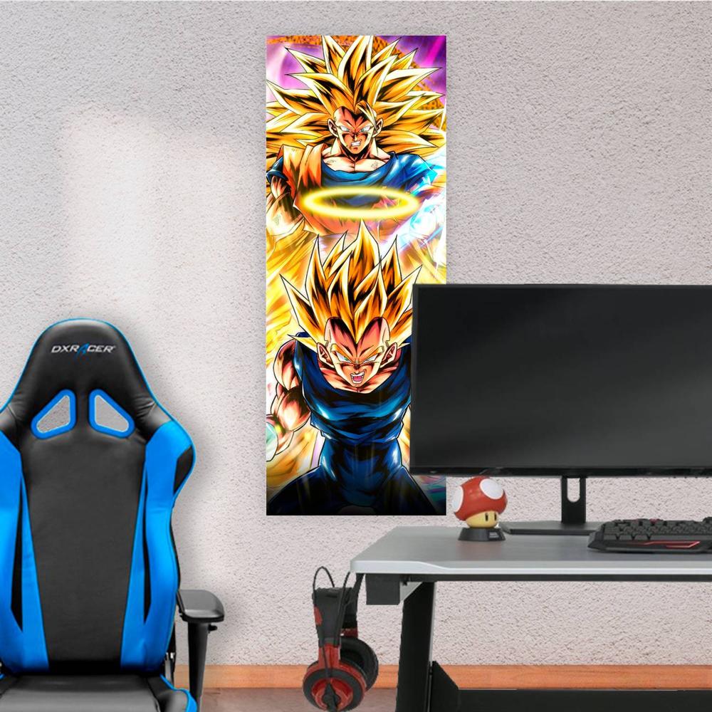 Cuadro grande 30x80cm Vegeta y Goku Super Saiyan 3 Dragon Ball
